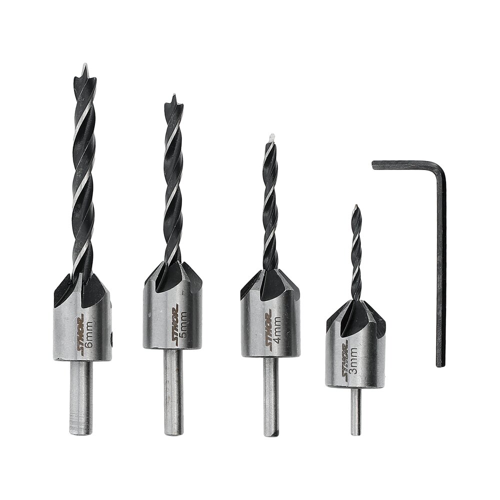 Grąžtai/frezos medžiui | 5 vnt | 3-6 mm | HSS 4241 (22720) Grąžtai/frezos medžiui | 5 vnt | 3-6 mm | HSS 4241 (22720)