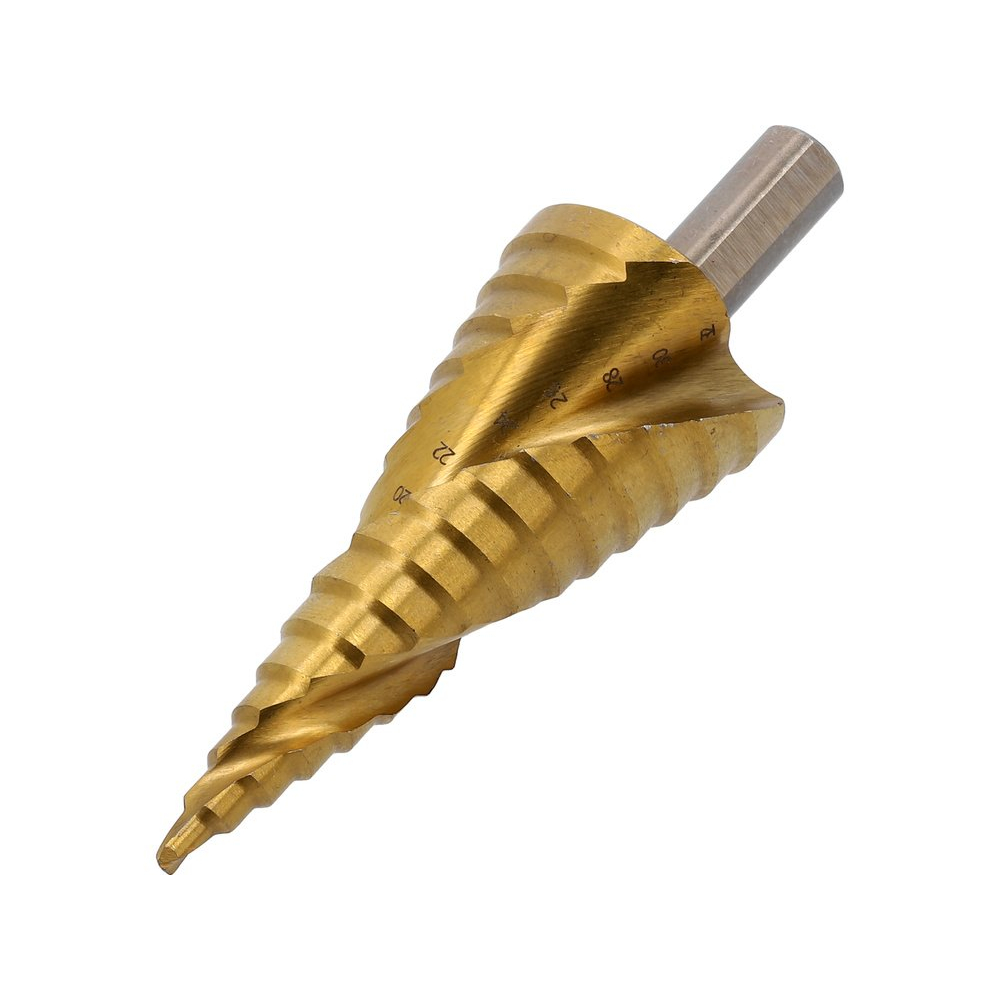 Grąžtas pakopinis spiralinis | HSS 4341 | Ø 4 - 32 mm (YT-44748) Grąžtas pakopinis spiralinis | HSS 4341 | Ø 4 - 32 mm (YT-44748)