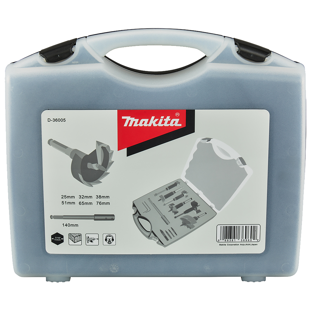 Grąžtų-frezų komplektas Makita D-36005, (25,32,38,51,65,76) 1 Grąžtų-frezų komplektas Makita D-36005, (25,32,38,51,65,76) 1