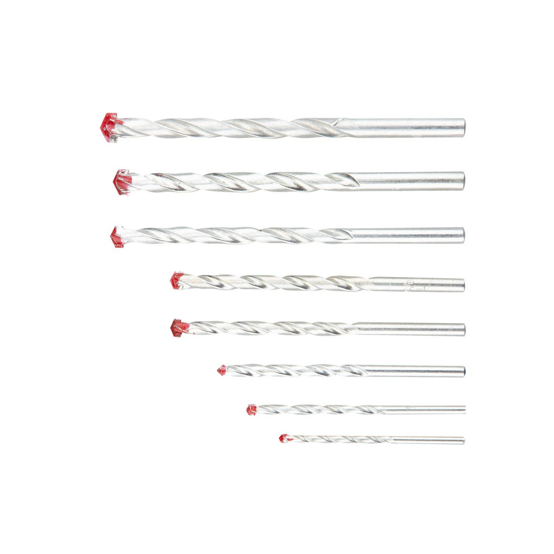 Grąžtai betonui 3 - 10 mm., komplekte 8 vienetai