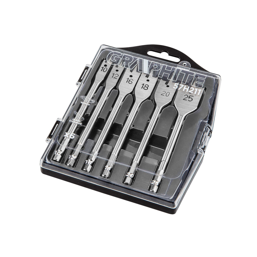 Grąžtai medžiui 10, 12, 16, 18, 20, 25 mm, set 6 vnt. Grąžtai medžiui 10, 12, 16, 18, 20, 25 mm, set 6 vnt.