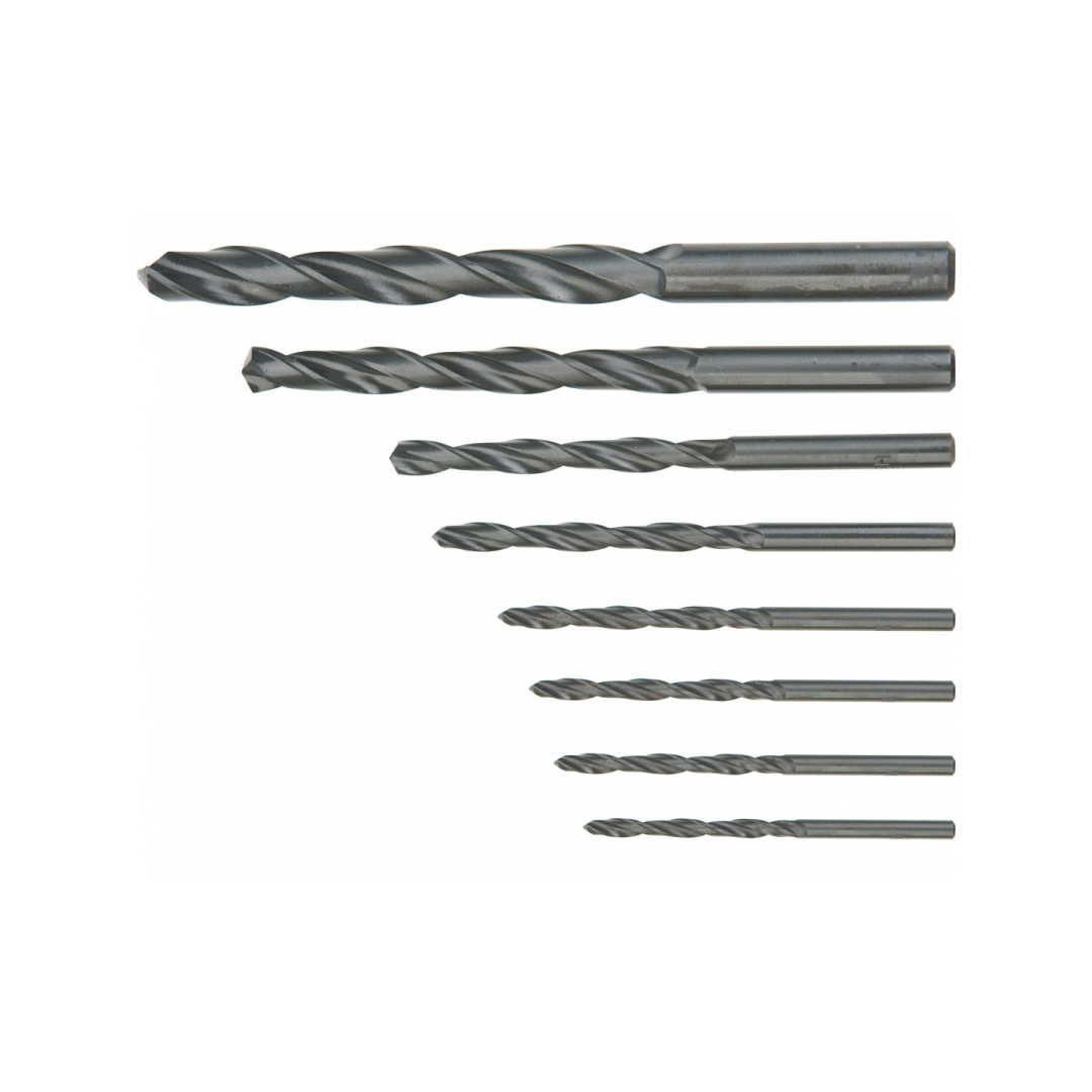 Grąžtai metalui HSS 3-10mm, komplekte 8 vienetai