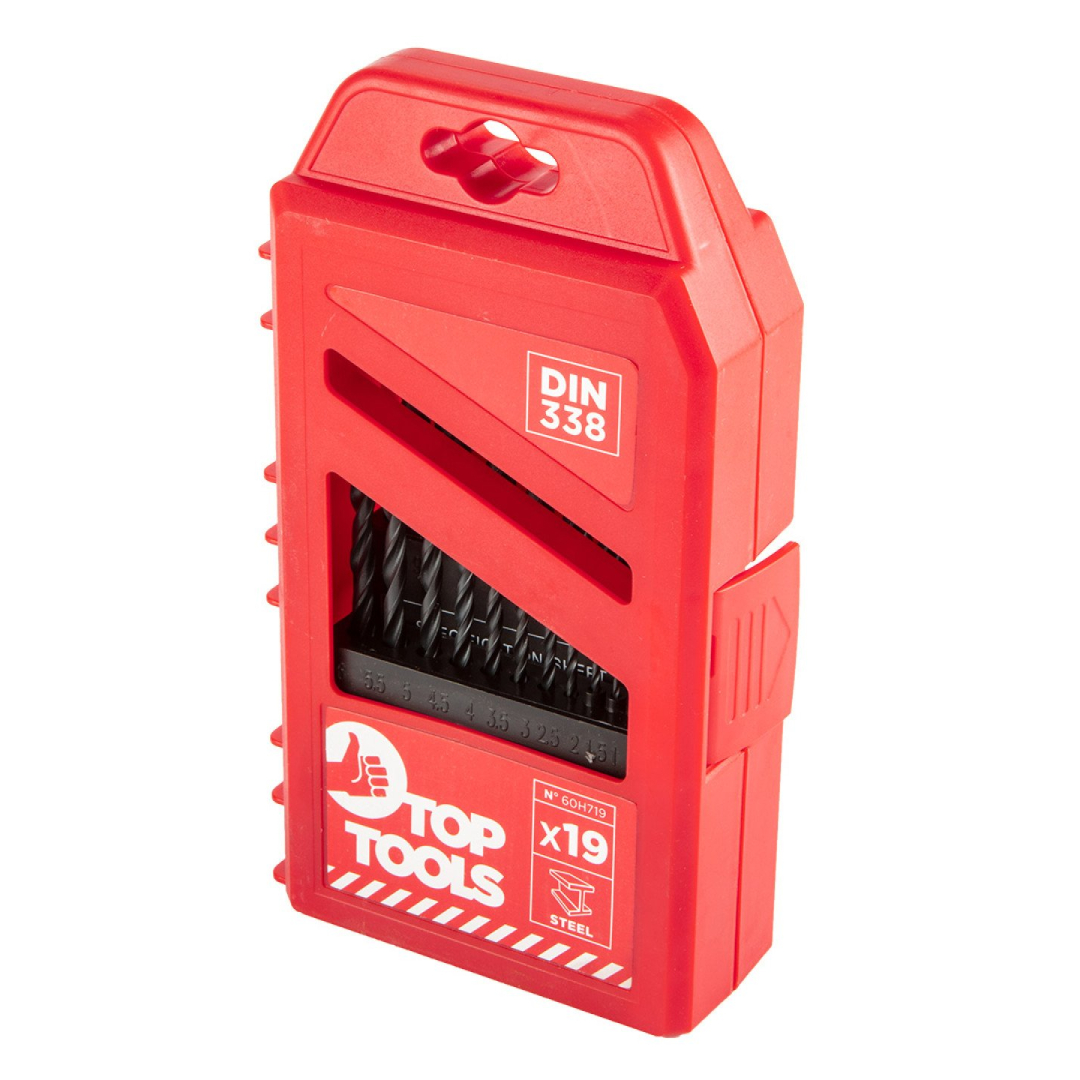 Grąžtas metalui HSS, komplekte 19 vnt., 1-10mm. 3