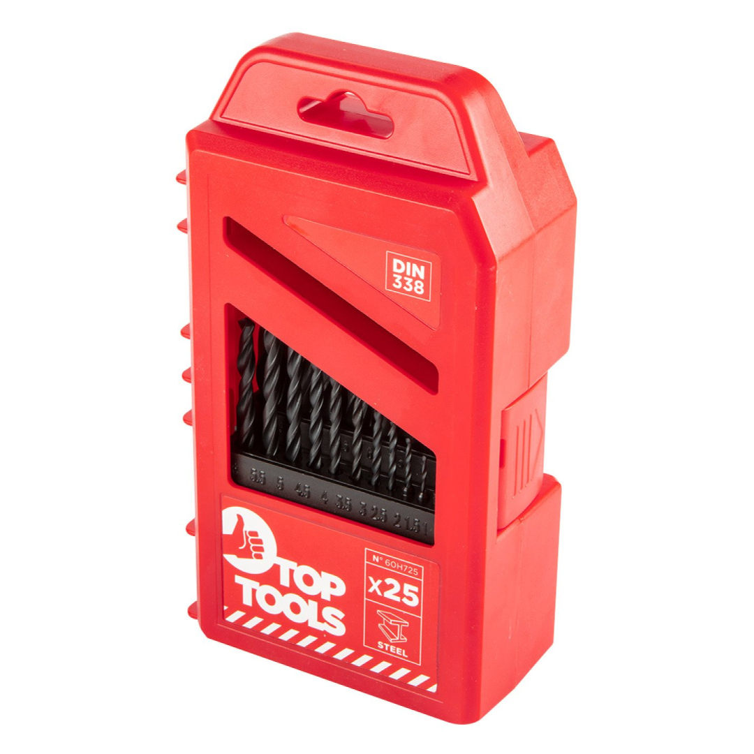 Grąžtas metalui HSS, komplekte 25 vnt., 1-13mm. 3 Grąžtas metalui HSS, komplekte 25 vnt., 1-13mm. 3