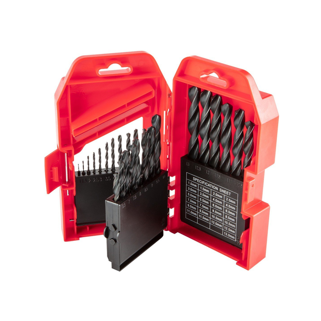 Grąžtas metalui HSS, komplekte 25 vnt., 1-13mm. Grąžtas metalui HSS, komplekte 25 vnt., 1-13mm.