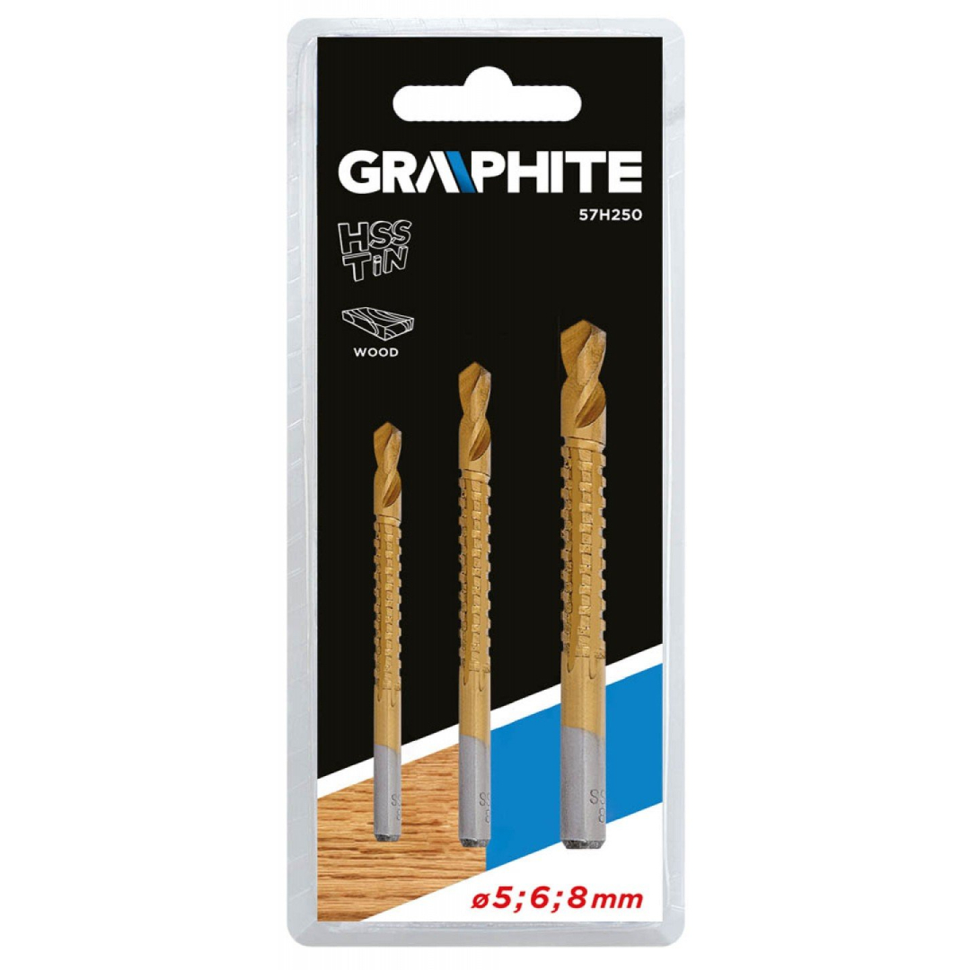 GrąžtasHSS-TiN kpl. 3 vnt. 5, 6, 8 mm 1 GrąžtasHSS-TiN kpl. 3 vnt. 5, 6, 8 mm 1