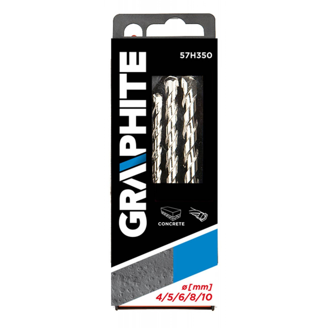 Grąžtų komplektas betonui, rinkinys 5 vnt., 4, 5, 1