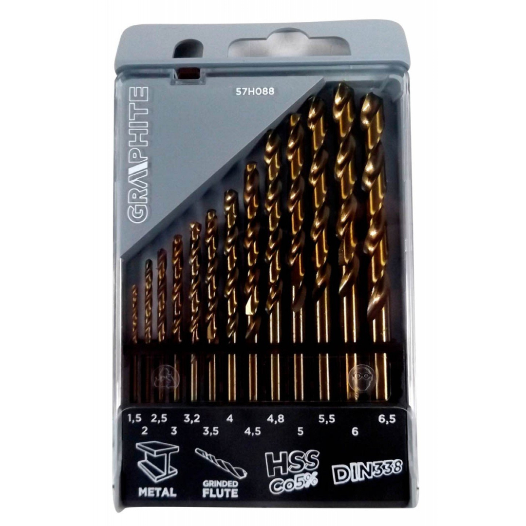 Grąžtų komplektas HSS-Co 1.5 - 6,5 mm / 13 vnt. 1