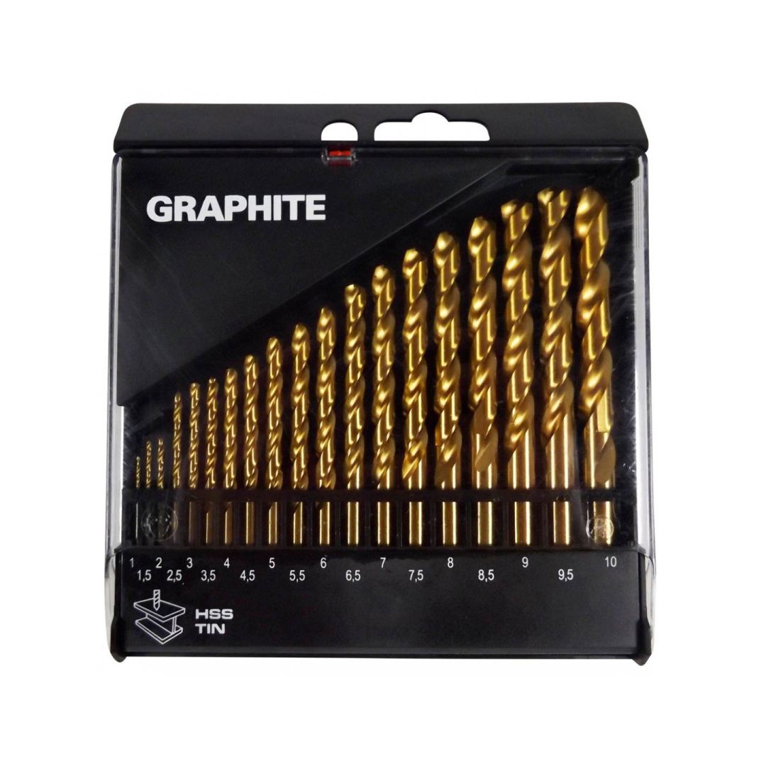 Grąžtų komplektas HSS-TIN 1.0 - 10.0 mm / 19 vnt. 1 Grąžtų komplektas HSS-TIN 1.0 - 10.0 mm / 19 vnt. 1