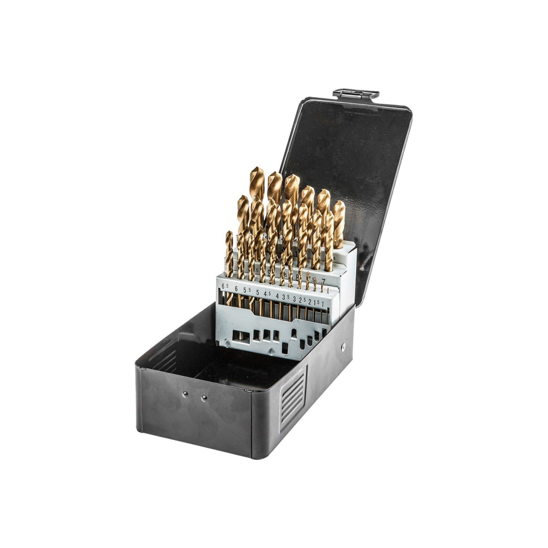 Grąžtų komplektas HSS-TiN 1.0 - 13.0 mm / 25 vnt.