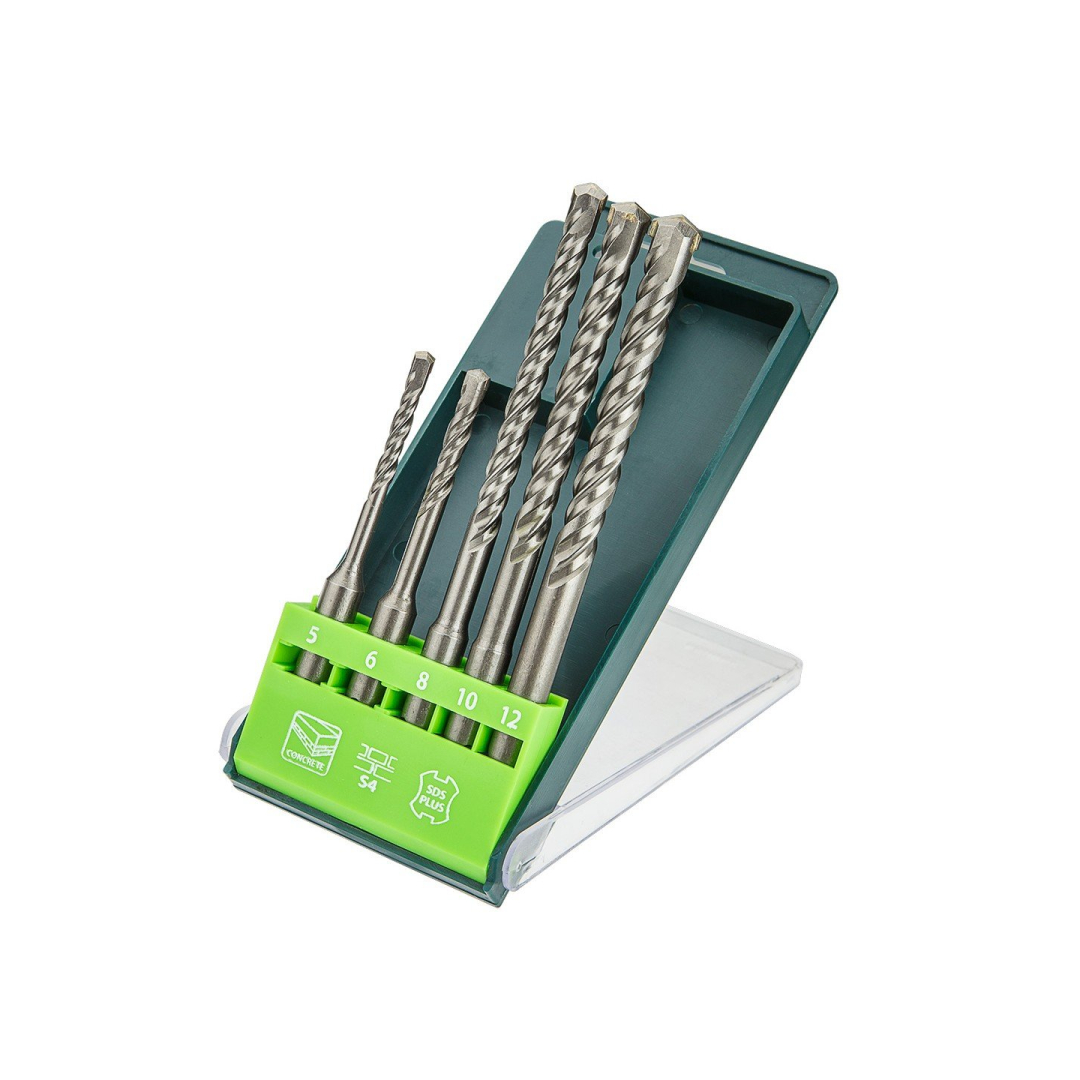 Gražtų SDS Plus rinkinys 5 vnt. - 5, 6 x 110 mm + 8, 10, 12 x 160 mm Gražtų SDS Plus rinkinys 5 vnt. - 5, 6 x 110 mm + 8, 10, 12 x 160 mm