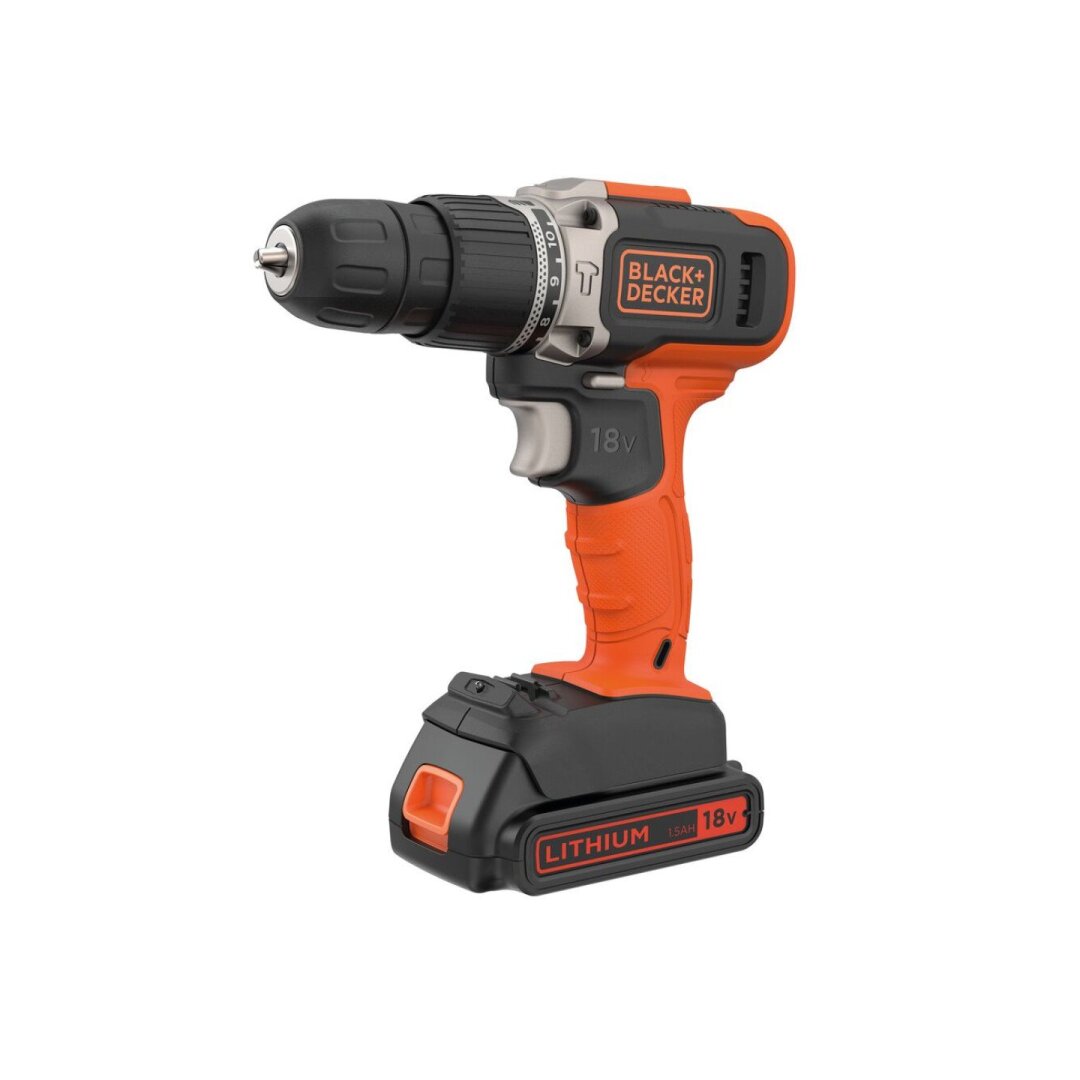 Gręžtuvas akumuliatorinis, 18V BCD003C1-QW, 1 X 1,5 AH, Black&Decker