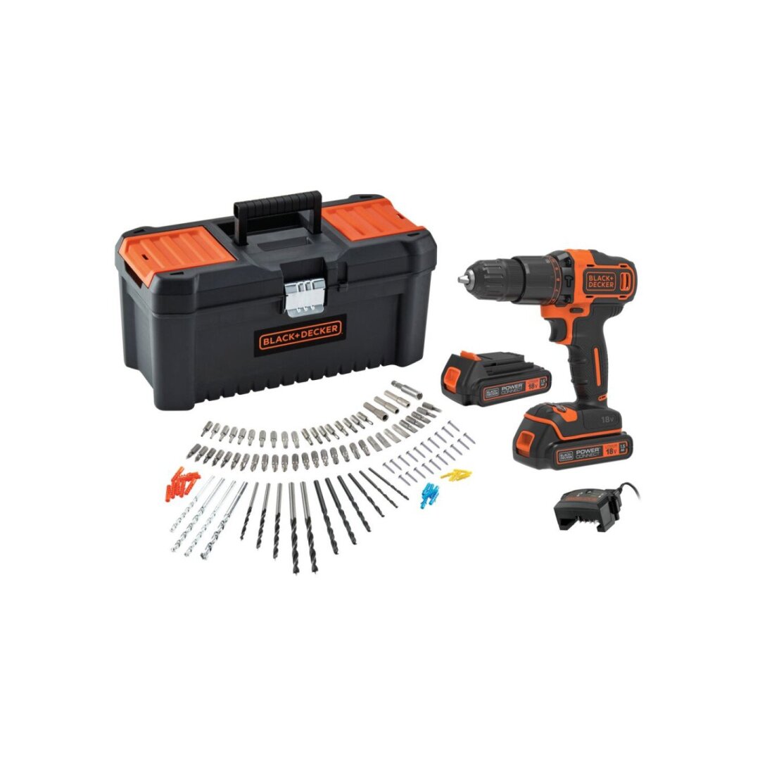 Akumuliatorinis gręžtuvas Black&Decker BCD700C2TA-QW, 18V, 2x1,5Ah