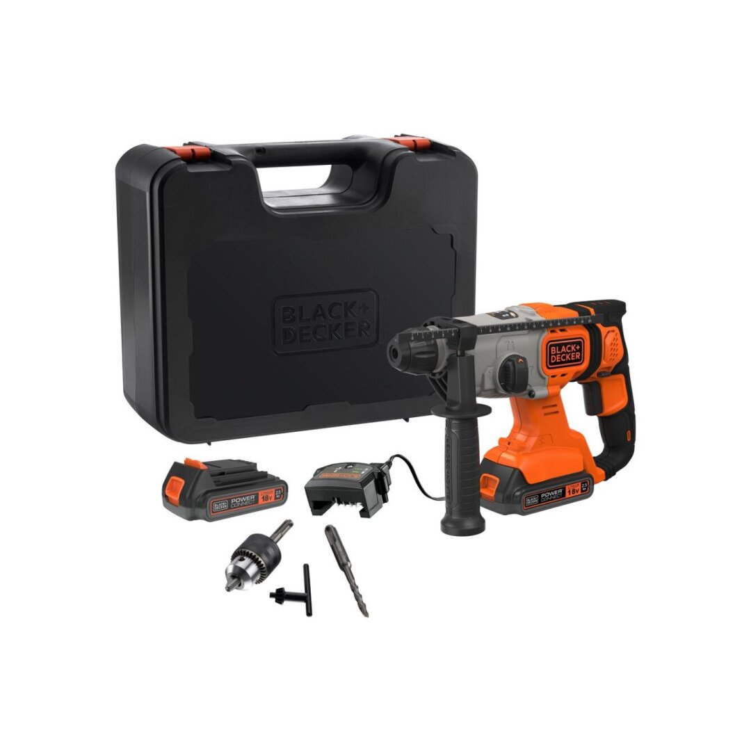 Akumuliatorinis gręžtuvas Black&Decker BCD900E2K-QW, 18V, 2x2,5Ah