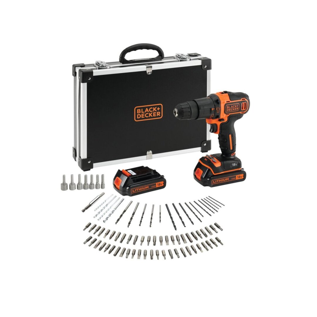 Akumuliatorinis gręžtuvas Black&Decker BDCHD18BAFC-QW, 18V, 2x1,5Ah