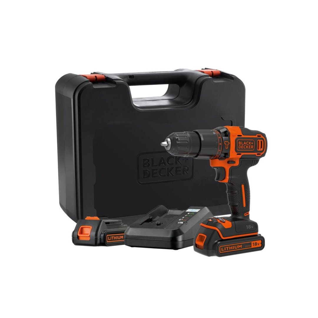 Akumuliatorinis gręžtuvas Black&Decker BDCHD18K1B2-QW, 18V, 2X2AH
