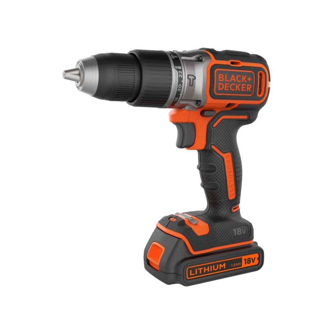 Akumuliatorinis gręžtuvas Black&Decker BL188KB-QW, 18V, 2x1,5Ah