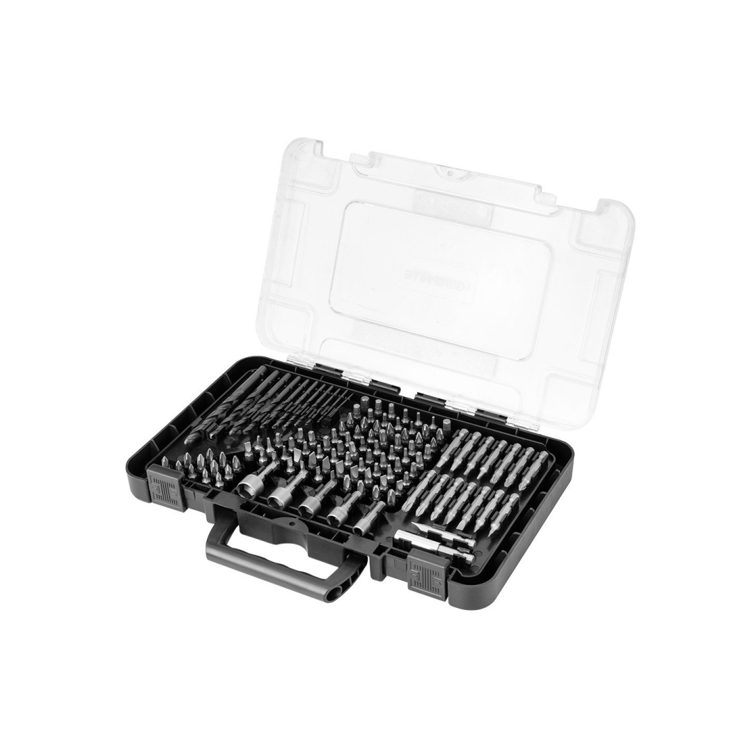 Gręžtuvas ir bitų rinkinys, lizdai, 120 el.