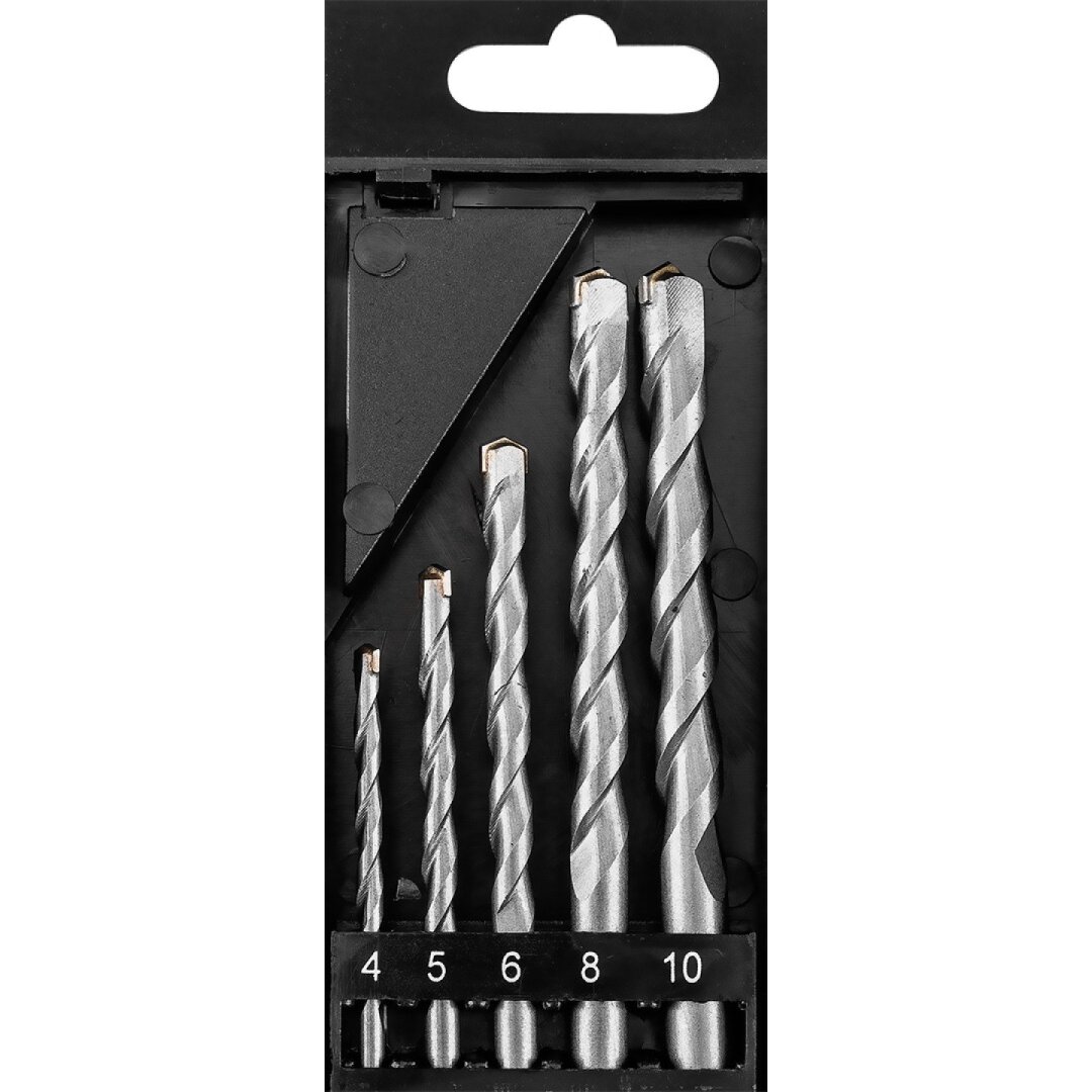 Grūdinto betono grąžtų rinkinys: 4, 5, 6, 8, 10 mm, 5 vnt 4 Grūdinto betono grąžtų rinkinys: 4, 5, 6, 8, 10 mm, 5 vnt 4