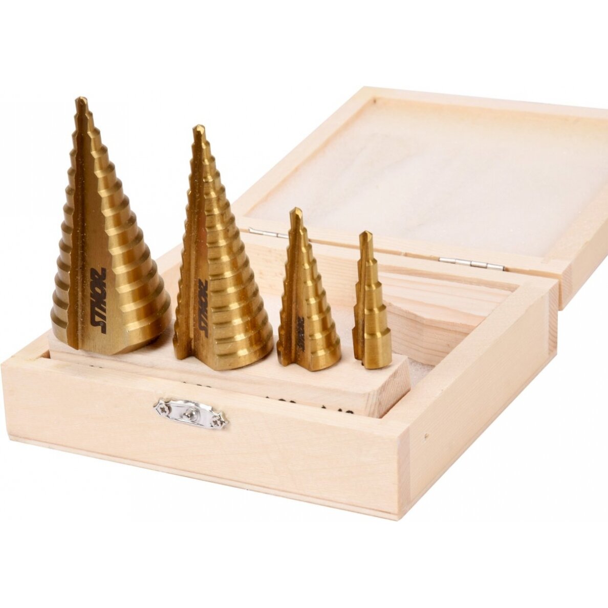 Grąžtai skylės (pa)platinimui pakopiniai | 4-12/4-20/4-32/4-39 mm | 4 vnt. (22617) Grąžtai skylės (pa)platinimui pakopiniai | 4-12/4-20/4-32/4-39 mm | 4 vnt. (22617)