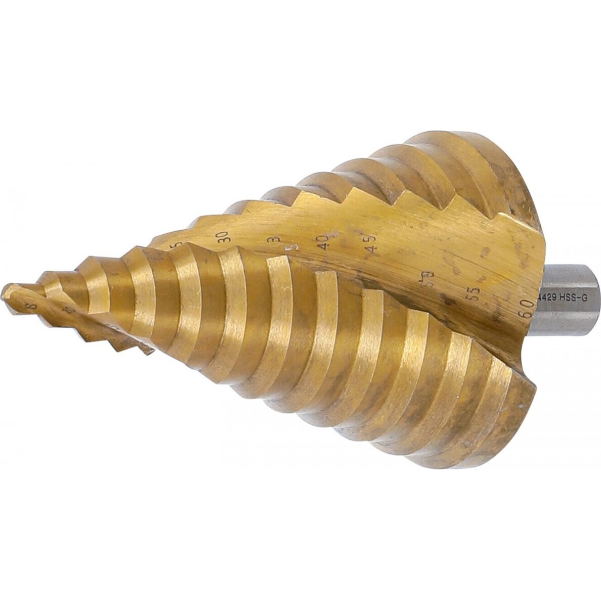 Grąžtas pakopinis | titano nitridas | Ø 6 - 60 mm (74429) Grąžtas pakopinis | titano nitridas | Ø 6 - 60 mm (74429)