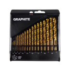 Grąžtų komplektas HSS-TIN 1.0 - 10.0 mm / 19 vnt.