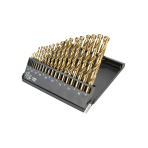 Grąžtų komplektas HSS-TIN 1.0 - 10.0 mm / 19 vnt.