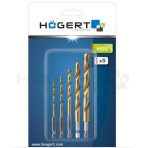 Grąžtų metalui HSS komplektas su šešiakampiu (HEX) galu 1/4, HOGERT HT6D180