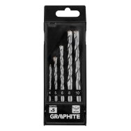 Grūdinto betono grąžtų rinkinys: 4, 5, 6, 8, 10 mm, 5 vnt