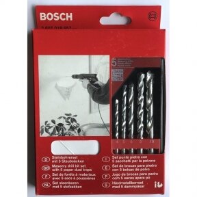 Grąžtų rinkinys mūrui, betonui Bosch, 5 vnt (4,5,6,8,10mm)