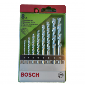 Grąžtų rinkinys mūrui, betonui Bosch, 8 vnt (3-10mm)