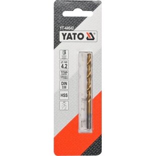 Grąžtas metalui HSS-TIN 4.2 mm (YT-44642) Grąžtas metalui HSS-TIN 4.2 mm (YT-44642)