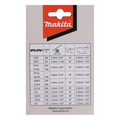 Grandinė Makita 191H02-6, SC 90PX 35 cm / 14", 3/8", 1,1 mm, 52H 2 Grandinė Makita 191H02-6, SC 90PX 35 cm / 14", 3/8", 1,1 mm, 52H 2