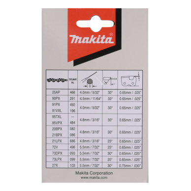 Grandinė Makita 191H10-7, SC 30cm/12", 3/8", 1,3mm, 46H 3 Grandinė Makita 191H10-7, SC 30cm/12", 3/8", 1,3mm, 46H 3