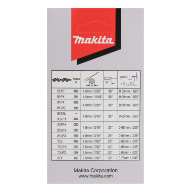 Grandinės SC 38cm/15", 0,325", 1,3mm, 64H  Makita 191H23-8 2 Grandinės SC 38cm/15", 0,325", 1,3mm, 64H  Makita 191H23-8 2