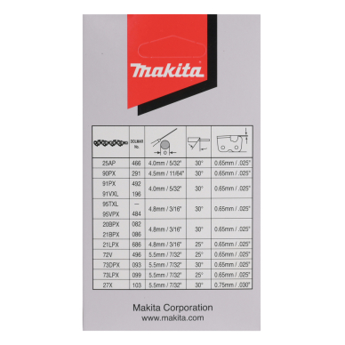 Grandinė Makita 191H29-6, SC 38cm/15", 0,325", 1,5mm, 64H 3 Grandinė Makita 191H29-6, SC 38cm/15", 0,325", 1,5mm, 64H 3