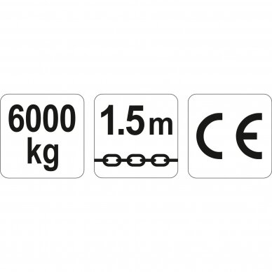 Grandininė gervė su svertu Yato 1,5M, 6,0 T (YT-58967) 2 Grandininė gervė su svertu Yato 1,5M, 6,0 T (YT-58967) 2
