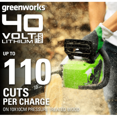 GRANDININIS PJŪKLAS 1,8kW + PŪSTUVAS/SIURBLYS + ŽOLIAPJOVĖ Greenworks 40V 2X4Ah akum. + 2Xkrov. gd40cs18k4 gd40bvIIk4 g40lt 3