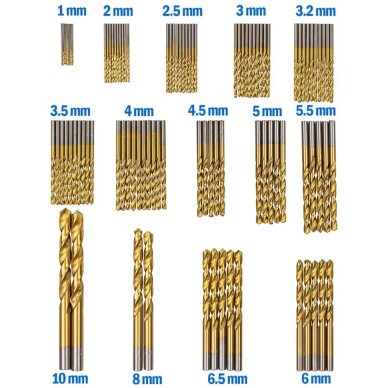 Grąžtai metalui HSS tytan 100vnt. 1