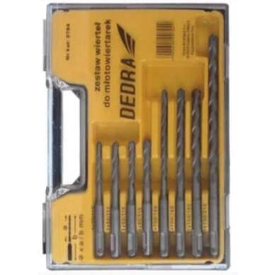 Grąžtai mūrui Dedra 0704, SDS+, 8 vnt. 1 Grąžtai mūrui Dedra 0704, SDS+, 8 vnt. 1