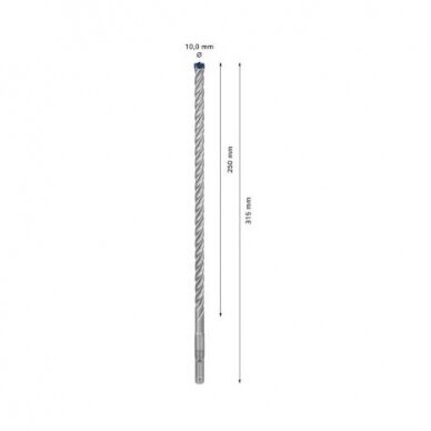 Grąžtas betonui Bosch SDS-plus, 10x250x315mm, 1 vnt. 2608900100 2 Grąžtas betonui Bosch SDS-plus, 10x250x315mm, 1 vnt. 2608900100 2