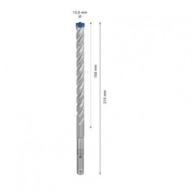 Grąžtas betonui Bosch SDS-plus, 12x150x215mm, 10 vnt. 2608900174 2 Grąžtas betonui Bosch SDS-plus, 12x150x215mm, 10 vnt. 2608900174 2
