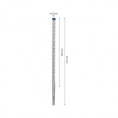 Grąžtas betonui Bosch SDS-plus, 12x250x315mm, 1 vnt. 2608900111 2 Grąžtas betonui Bosch SDS-plus, 12x250x315mm, 1 vnt. 2608900111 2