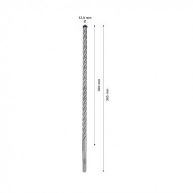 Grąžtas betonui Bosch SDS-plus, 12x300x365mm, 1 vnt. 2608900112 2 Grąžtas betonui Bosch SDS-plus, 12x300x365mm, 1 vnt. 2608900112 2