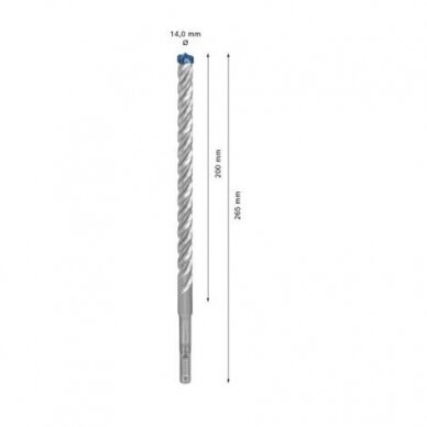 Grąžtas betonui Bosch SDS-plus, 14x200x265mm, 1 vnt. 2608900121 2 Grąžtas betonui Bosch SDS-plus, 14x200x265mm, 1 vnt. 2608900121 2