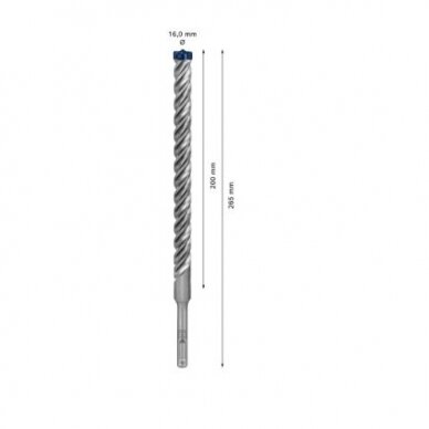 Grąžtas betonui Bosch SDS-plus, 16x200x265mm, 1 vnt. 2608900131 2 Grąžtas betonui Bosch SDS-plus, 16x200x265mm, 1 vnt. 2608900131 2