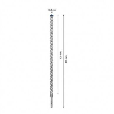 Grąžtas betonui Bosch SDS-plus, 16x400x465mm, 1 vnt. 2608900133 2 Grąžtas betonui Bosch SDS-plus, 16x400x465mm, 1 vnt. 2608900133 2