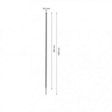 Grąžtas betonui Bosch SDS-plus, 18x950x1000mm, 1 vnt. 2608900141 2 Grąžtas betonui Bosch SDS-plus, 18x950x1000mm, 1 vnt. 2608900141 2