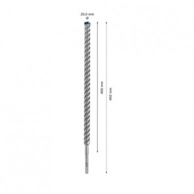 Grąžtas betonui Bosch SDS-plus, 20x400x450mm, 1 vnt. 2608900143 2 Grąžtas betonui Bosch SDS-plus, 20x400x450mm, 1 vnt. 2608900143 2