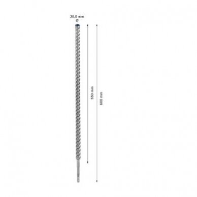 Grąžtas betonui Bosch SDS-plus, 20x550x600mm, 1 vnt. 2608900144 2 Grąžtas betonui Bosch SDS-plus, 20x550x600mm, 1 vnt. 2608900144 2